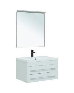 Комплект мебели для ванной Верона 75 287637 подвесной Белый матовый Aquanet