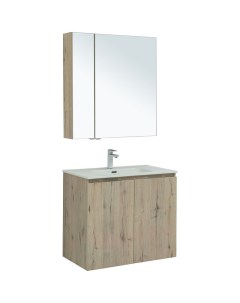 Комплект мебели для ванной Алвита New 80 274214 подвесной Дуб веллингтон белый Aquanet