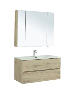 Комплект мебели для ванной Алвита New 100 274203 подвесной Дуб веллингтон белый Aquanet