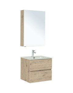 Комплект мебели для ванной Алвита New 60 274209 подвесной Дуб веллингтон белый Aquanet