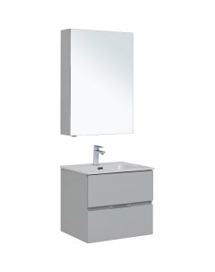 Комплект мебели для ванной Алвита New 60 274224 подвесной Серый матовый Aquanet