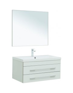 Комплект мебели для ванной Верона 90 287639 подвесной Белый матовый Aquanet