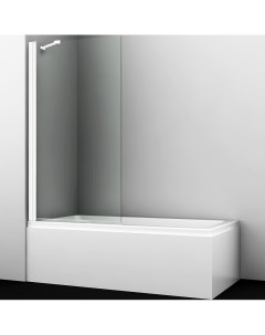 Шторка на ванну Berkel 80 48P01 80W профиль Белый стекло прозрачное Wasserkraft