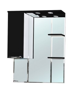 Зеркало со шкафом Альфа 75 L 4618812002042 с подсветкой Белое Черное Bellezza