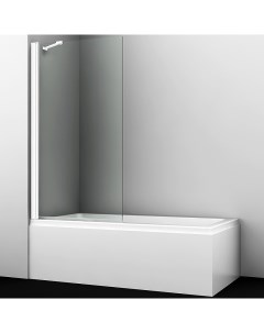 Шторка на ванну Berkel 80 48P01 80WFixed профиль Белый стекло прозрачное Wasserkraft