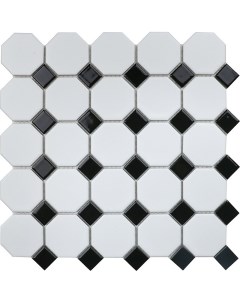 Керамическая мозаика Octagon small White Black Matt NXWN51488 IDLA2575 29 5x29 5 см Starmosaic