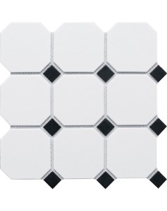 Керамическая мозаика Octagon big White Black Matt GTPL61466 CLA006 30x30 см Starmosaic