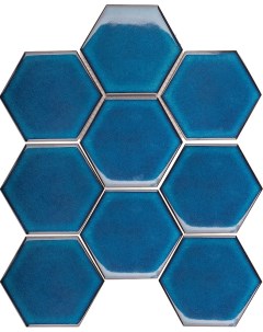 Керамическая мозаика Hexagon big Deep Blue Glossy JJFQ80048 25 6x29 5 см Starmosaic