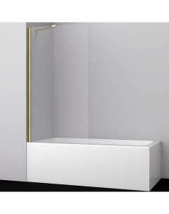 Шторка на ванну Aisch 80 55P01 80 профиль Матовое золото стекло прозрачное Wasserkraft