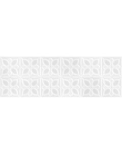 Керамическая плитка Lissabon рельеф квадраты белый LBU053D настенная 25х75 см Meissen
