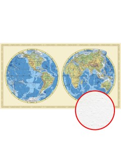 Фреска Карты мира 33129 Фактура бархат FX Флизелин 4 2 2 Бежевый Голубой Карты Ortograf
