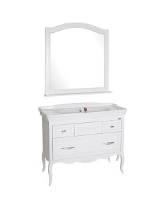 Комплект мебели для ванной Модерн 105 Белый с патиной Серебро Asb-woodline