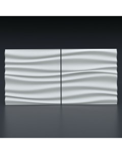 Гипсовая 3Д панель Волна двойная мягкая 50x50 см Panelli