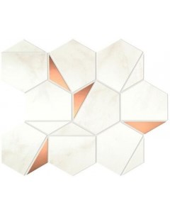 Керамическая мозаика Marvel Shine Calacatta Delicato Gold Hex Shiny A4WT 25 1х29 см Atlas concorde