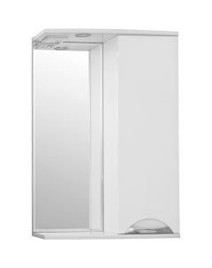 Зеркало со шкафом Жасмин 55 С с подсветкой Белый глянец Style line