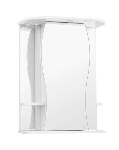 Зеркальный шкаф Эко волна Лорена 55 С с подсветкой Белый глянец Style line