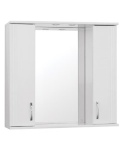 Зеркало со шкафом Эко стандарт Панда 80 С с подсветкой Белый глянец Style line