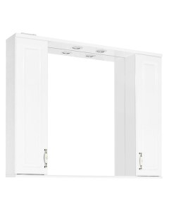 Зеркало со шкафом Олеандр 2 100 С с подсветкой Белый глянец Style line