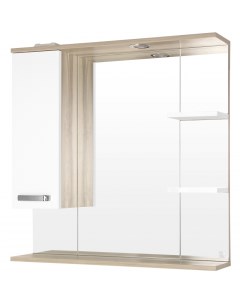 Зеркало со шкафом Ориноко 80 С с подсветкой Белый Светлое Дерево Style line