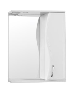 Зеркало со шкафом Эко волна Панда 60 С с подсветкой Белый глянец Style line