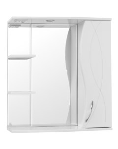 Зеркало со шкафом Амелия 75 с подсветкой Белый глянец Style line