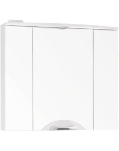 Зеркальный шкаф Жасмин 2 80 С Люкс ЛС 000010036 с подсветкой Белый глянец Style line