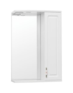 Зеркало со шкафом Олеандр 2 Люкс 55 ЛС 00000049 с подсветкой Белое Style line
