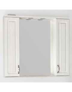 Зеркало со шкафом Олеандр 2 90 С Люкс с подсветкой Рельеф Пастель Style line