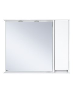 Зеркало шкаф Алиса 100 R с подсветкой белый Misty