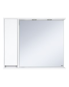 Зеркало шкаф Алиса 90 L с подсветкой белый Misty