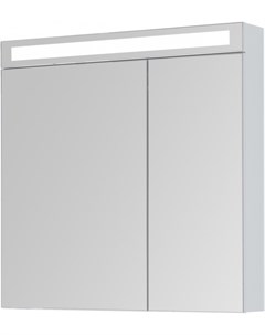 Зеркальный шкаф 80x80 см белый глянец L Max 77 9009W Dreja
