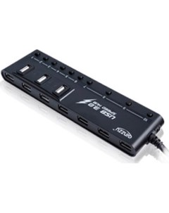 Хаб USB GR 380UAB 10 ports зарядное устройство сетевое USB 2x GA3212UB Ginzzu