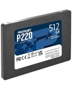 Твердотельный накопитель SSD 2 5 512 Gb P220 Read 550Mb s Write 500Mb s 3D NAND P220S512G25 Patriòt