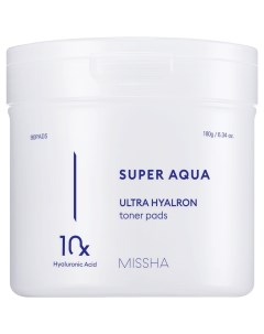 Увлажняющие тонер пэды для лица Ultra Hyalron 90 шт Super Aqua Missha