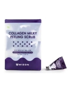 Молочный пилинг скраб с коллагеном Collagen Milky Peeling Scrub 24 х 7 г Collagen Power Mizon