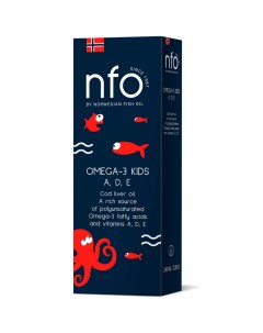 Комплекс Омега 3 жир печени трески витамины А D Е 240 мл Омега 3 Norwegian fish oil