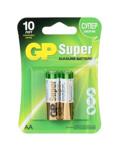 Батарейка АА LR06 LR6 Alkaline Super алкалиновая блистер 2 шт 02722 Gp