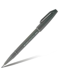 Фломастер кисть Brush Sign Pen цвет серый Pentel