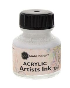 Тушь акриловая Acrylic Artists Ink 30 мл белый Manuscript