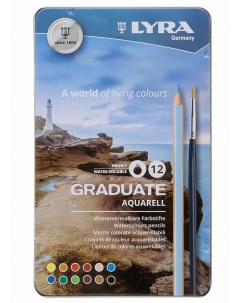 Набор карандашей акварельных Graduate Aquarell 12 цв в металлическом пенале Lyra