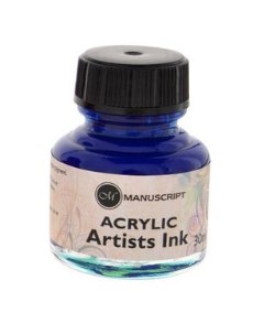 Тушь акриловая Acrylic Artists Ink 30 мл синий Manuscript