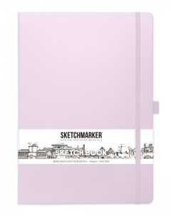 Блокнот для зарисовок 21х30 см 80 л 140 г твердая обложка Фиолетовый пастельный Sketchmarker