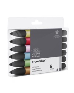 Набор художественных маркеров Brush 6 цветов основные оттенки Winsor & newton