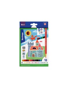 Набор карандашей цветных SuperSoft Замки 18 цв картон европодвес Berlingo