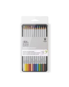 Набор карандашей цветных 12 цветов в металлической коробке Winsor & newton