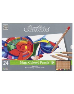 Набор карандашей цветных Megacolor 24 цветов в металлической коробке Cretacolor