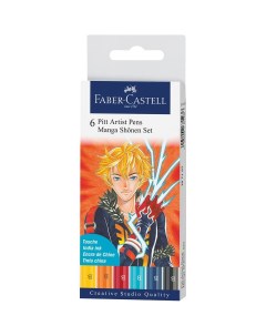 Набор капиллярных ручек Faber Castell Pitt Artist Pens Manga Sh jo Brush ассорти 6 шт пластик Faber–сastell