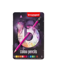 Набор цветных карандашей 12 шт розовая упаковка Bruynzeel