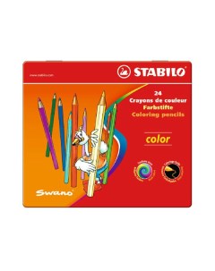 Набор карандашей цветных Swano Color 24 цв в металле Stabilo