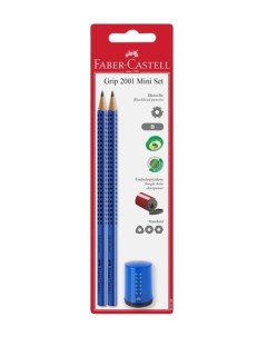 Набор карандашей чернографитных Faber castell GRIP 2001 твердость B красный синий точилка Faber–сastell